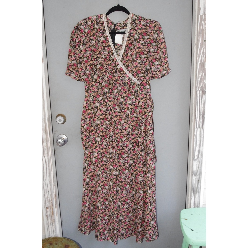 NWT Vintage 90s Joni Blair Floral Dress Cottagecore 11 NOS‎ NEW